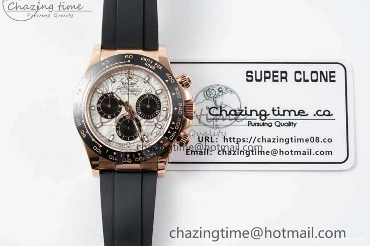Dial QF Oysterflex Meteorite Strap SA4130 on Best 1:1 Edition Rubber 116515 Daytona 0718